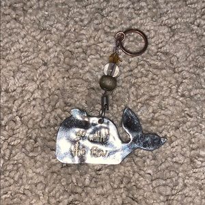 Natural life go with the flow whale keychain